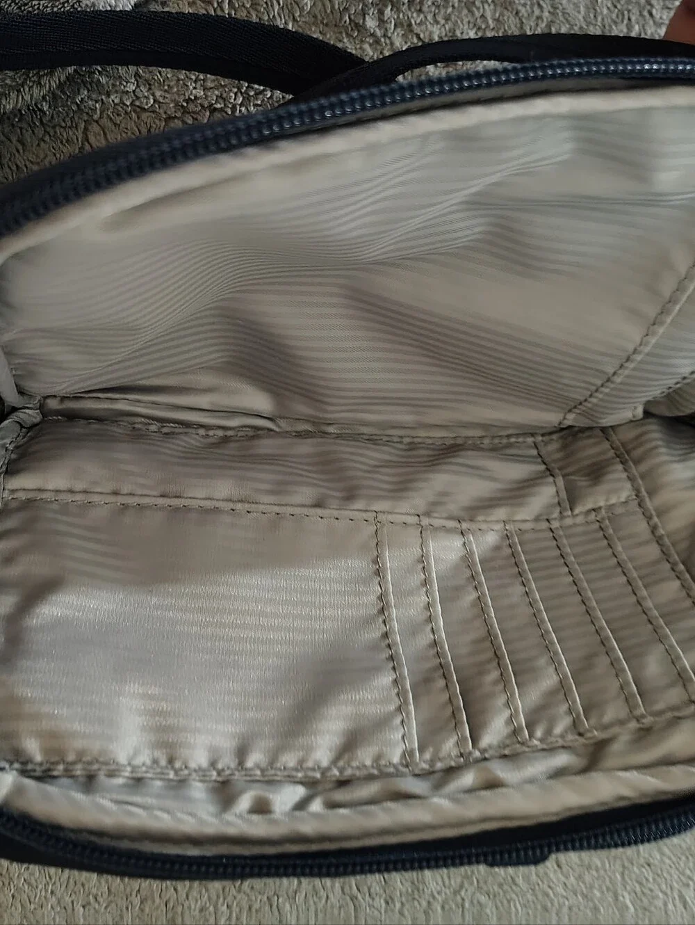 Pacsafe Navy with White Polka Dot Crossbody Messenger Bag